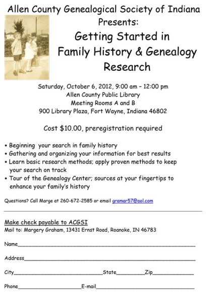 2012 Beginner Genealogy Workshop